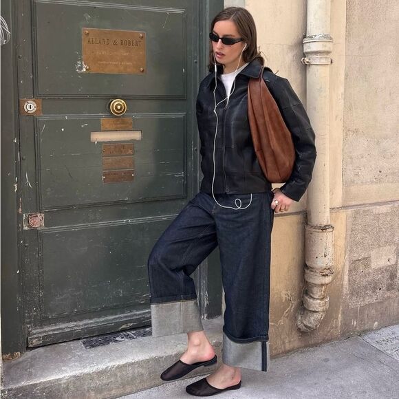 Free People Black Suede Snake Skin Pattern Loafers Mule 8 Preppy Boho Academia - Picture 14 of 14